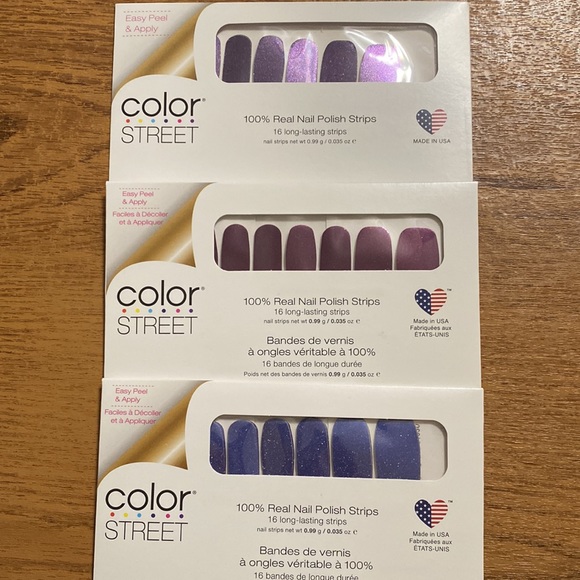 Color Street nail strips, 3 sets, purple/indigo, NIP - Picture 2 of 11